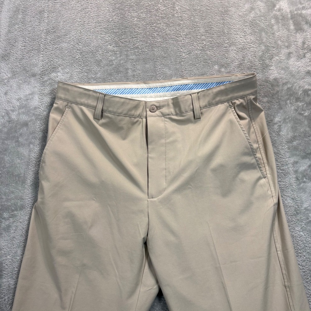 FootJoy Golf Pants Mens 35x30 Tan Performance Stretch Flat Front Khaki Trousers